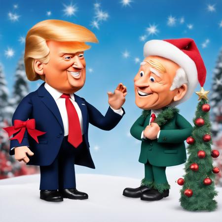 00076-20231127211958-7779-Trump and Biden under a mistletoe ClaymationX  _lora_SDXL-ClaymationX-Lora-000002_0.8_.jpg